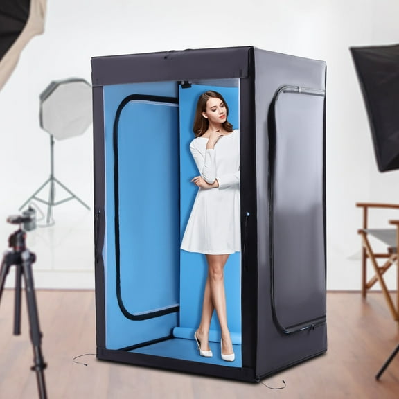 Miumaeov Professional Photo Light Box Large LED Dimmable Shooting Tent 39*47*78inch Photography Studio Continuous Lighting Cube Softbox Tents & 3 Colors Backdrops and Carrying Bag