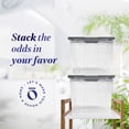thumbnail image 2 of Open Box Homz 64 Qt Latching Large Clear Plastic Container Bin w/ Gray Lid, 2 of 9
