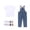 White, variant on Mgmyaa Unisex Kids Solid Color Short Sleeve Crew Neck Top and Denim Overalls Jumpsuit with Socks 3-Piece Casual Set for Kids Ages 3-12