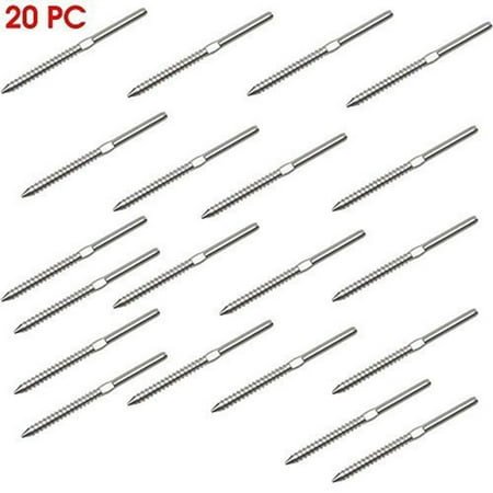 

20 PC Type 316 Stainless Steel Lag Stud Swage for Cable Railing for 1/8 Cable