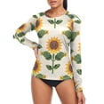 thumbnail image 4 of joogoo Womens UPF 50+ Sun Shirts Sunflower Blooming Long Sleeve UV Protection Rash Guard Tops M, 4 of 7