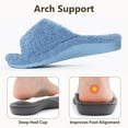 thumbnail image 5 of Litfun Women's Fuzzy Orthopedic Slippers with Arch Support Open Toe House Shoes for Plantar Fasciitis, Blue, 5 of 7
