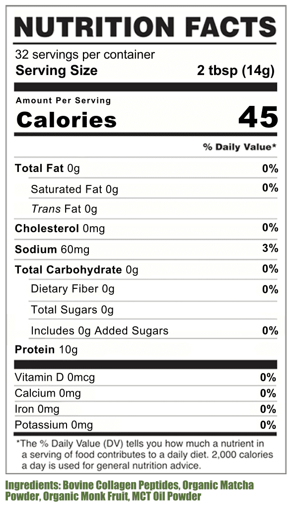 Cherie Sweet Heart Collagen Peptides Hydrolyzed Powder, 10 g, 32 Servings, Matcha Latte