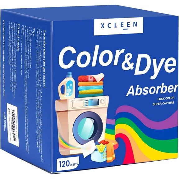Xcleen Color Dye Catcher Laundry Sheets 120 Count, Prevent Clothes from Smearing, Fragrance Free