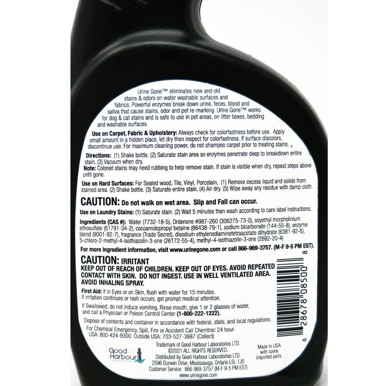 Urine Gone Pet Stain Odor Remover 24 Fluid Ounce Walmart