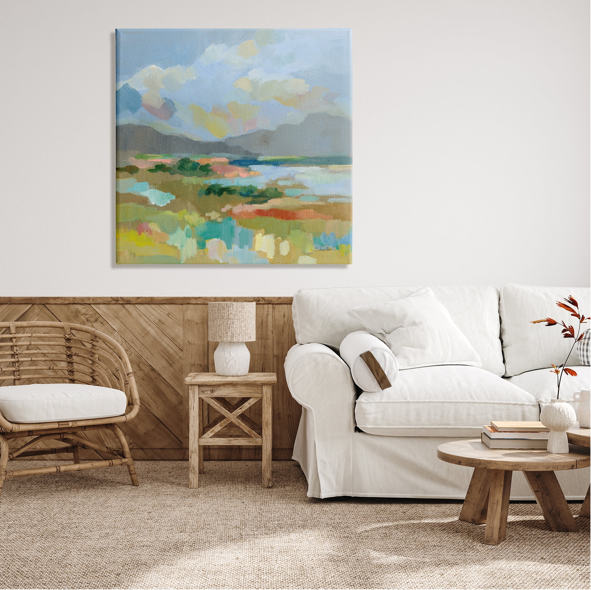 Stupell Industries Abstract Meadow Landscape Nature Painting Gallery Wrapped Canvas Print Wall Art, 36 x 36