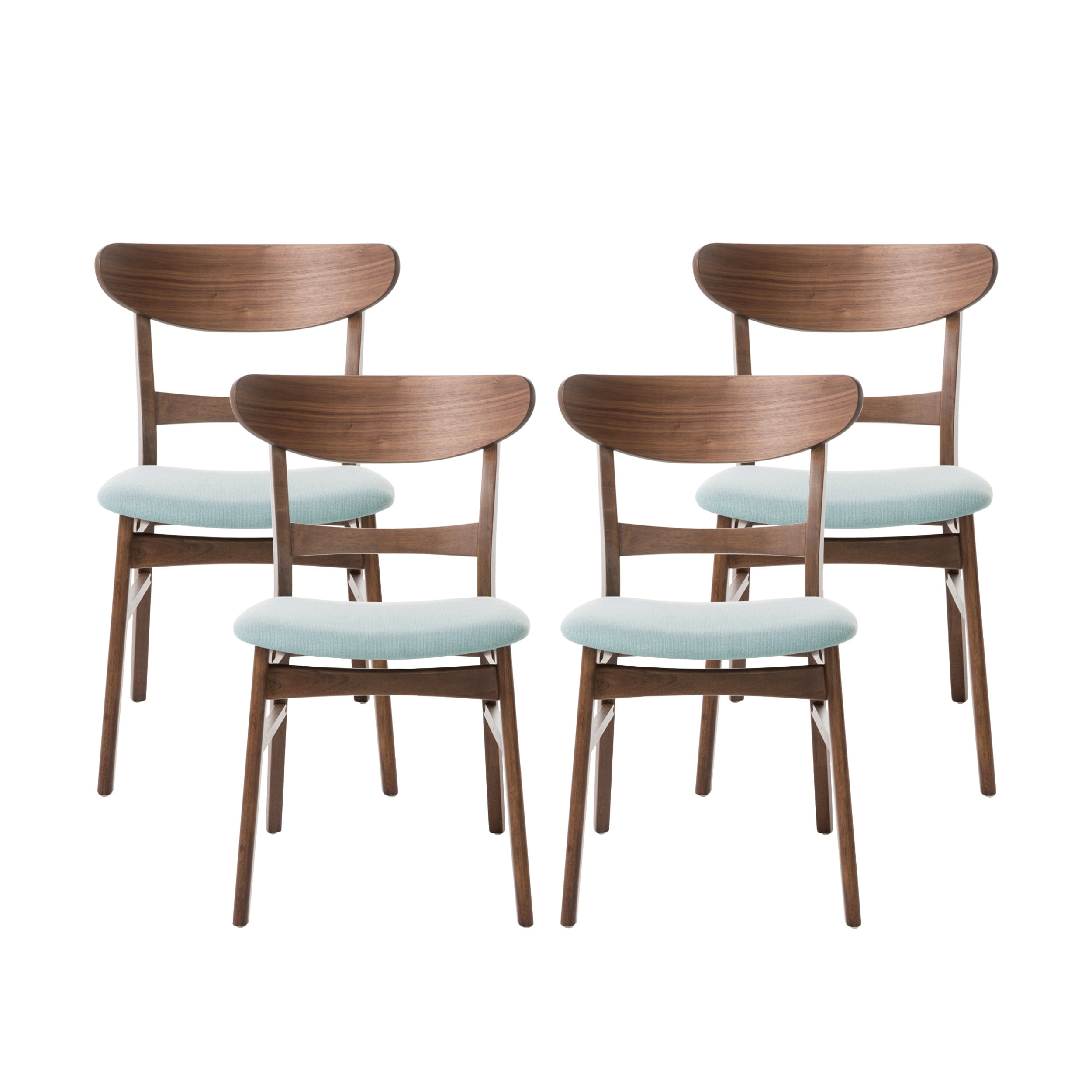 GDF Studio Isador Mid Century Modern Fabric Dining Chairs, Set of 4