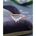 thumbnail image 4 of Curved wedding band women vintage rose gold Marquise cut Diamond Moissanite wedding band unique Pear shaped Bridal Stacking promise gift, 4 of 6