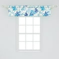 thumbnail image 2 of Flowers Vintage Window Valance, Watercolor Design Floral Boho Silhouettes with Winter Colors, Curtain Valance for Kitchen Bedroom with Rod Pocket, 54" X 18", Sea Blue Lime Green White, by Ambesonne, 2 of 2