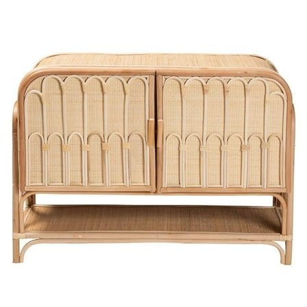 bali & pari Gitano Bohemian Natural Rattan 2-Door Storage Cabinet