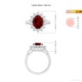 thumbnail image 5 of Angara Lab Grown Ruby Ring with Lab Diamond Halo in 14K White Gold for Women (Size-10x8mm) | Princess Diana Lab Created Ruby Ring (Ring Size - 9), 5 of 8