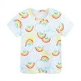 thumbnail image 5 of WIBACKER Two-Piece Pajamas for Girls Cute Rainbow Summer Short Sleeve PJ Set Kids Sleepwear 3-8T, 5 of 9
