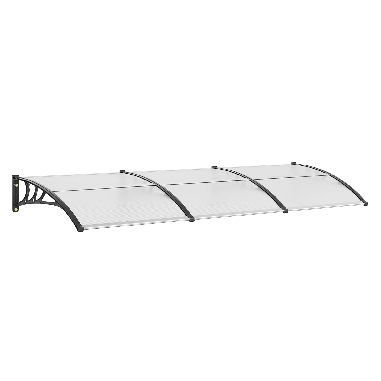 KFFKFF Window Door Awning Canopy 38" x 117" PC Sheet Transparent Front Door Patio Cover UV Rain Cover Patio Window Awning Outdoor Polycarbonate (Clear)