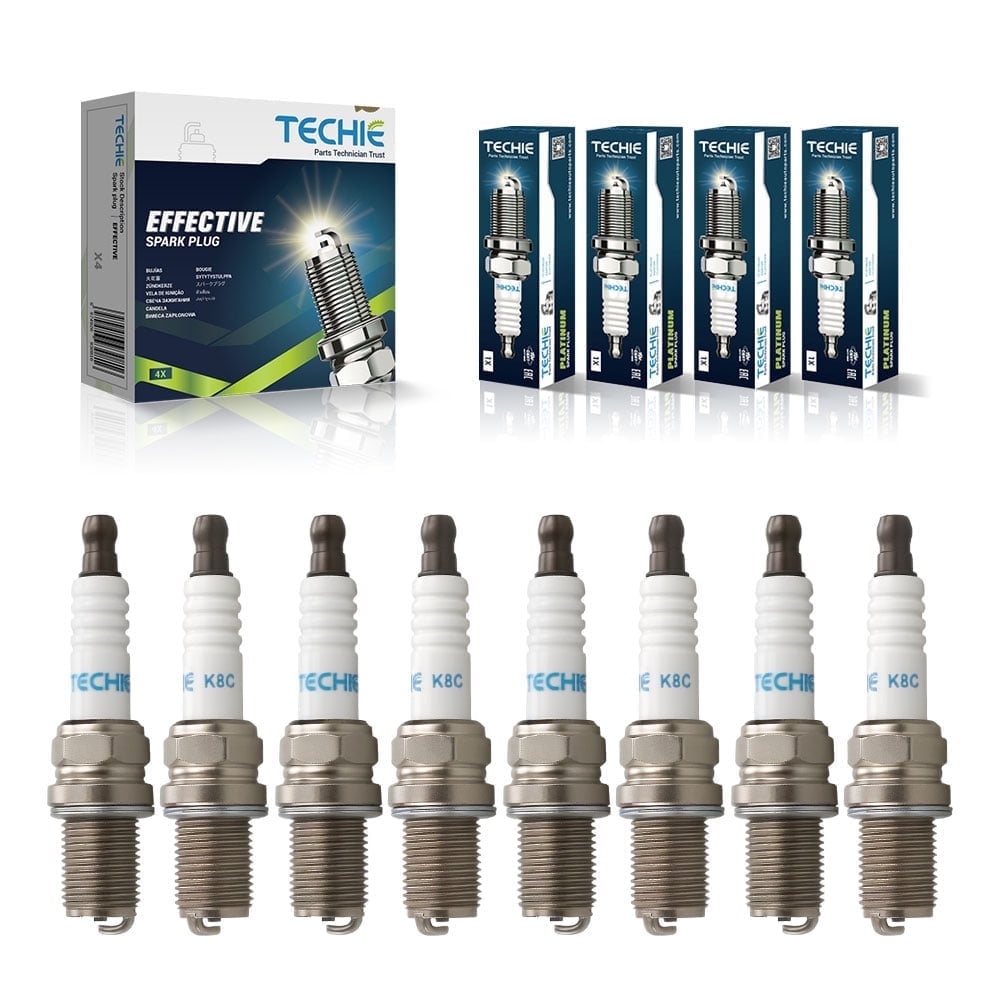 8pcs TECHIE K8C Racing Spark Plugs Replace for NGK 4554 R5671A-8 V-Power Racing Spark Plugs,for Autolite 2614 3934 AR3934,Bosch W4C W4C1 W4CC,Champion 297,785 C61C,Denso W24ES-U