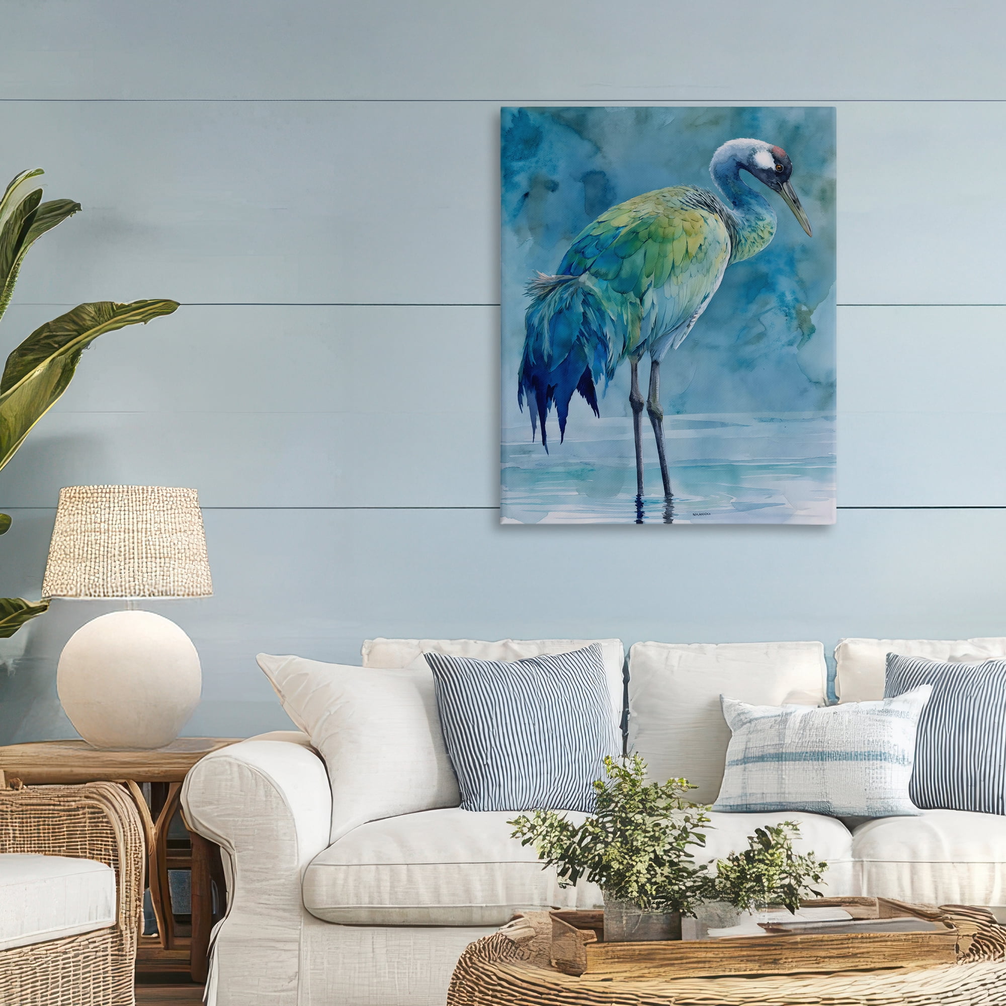 Stupell Industries Turquoise Feathered Coastal Bird Canvas Wall Art, design by Franklyn Gregory