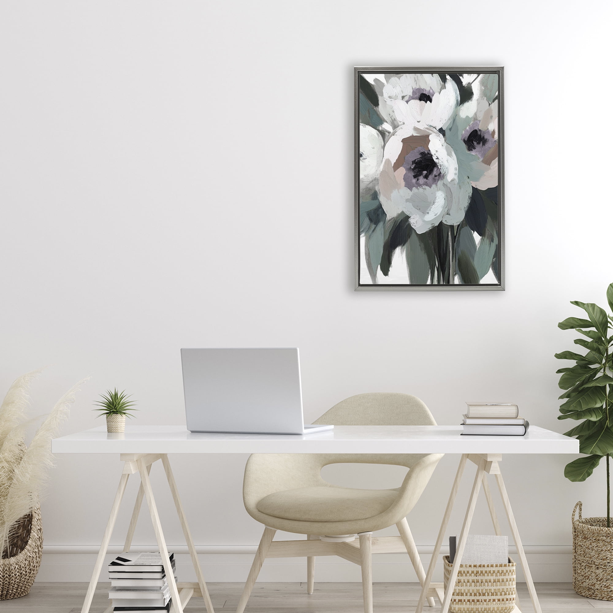 The Absence of Sorrow Gray Framed Floater Canvas Wall Art, design by Annabelle Hall