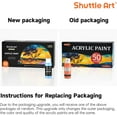 thumbnail image 2 of Acrylic Paint, Shuttle Art 50 Colors Acrylic Paint Set, 2oz/60ml Bottles, Rich Pigmented, Water Proof, Acrylic Paints for Artists, Beginners on Canvas Rocks Wood Ceramic Fabric, 2 of 9