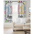 thumbnail image 2 of Happy Easter Kitchen Curtains Colorful Rabbits Eggs Spring Cafe Short Curtains for Bathroom Blackout Window Curtain Grommet Small Window Treatment Tier Drapes for Bedroom Living Room 42"x45"x2, 2 of 9
