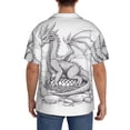 thumbnail image 3 of Pofeuu Dragon Nest Sketch Print Mens Casual Short Sleeve Shirts Beach Summer Spread Collar Pocket Tops Men's Casual Short-sleeved Shirt-4X-Large, 3 of 5