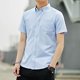 thumbnail image 3 of Camisas de vestir sencillas para oficina, camisas formales, blusas para hombre, ropa de negocios de manga corta, ropa fresca con mangas, blusas asiáticas de algodón SI para hombre, 3 of 5