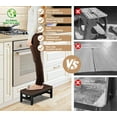 thumbnail image 3 of Y&M One Step Stool for Adults, Non-Slip Foot Stool with Metal Frame, Bed and Bathroom Step, Coffee, 3 of 10