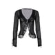 thumbnail image 5 of Lucakuins Blusa de Manga Larga para Mujer, Color Sólido/Impreso Cuello en V Casual Encaje Patchwork Split Tops Lucakuins S-XL, 5 of 6
