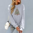 thumbnail image 5 of Xdegoge Womens Christmas Sweatshirt Crew Neck Long Sleeve Tops Xmas Tree Graphic Shirts Dressy Casual Christmas Sweater Cute Christmas Sweater Women Cute, Gray XL, 5 of 6