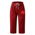 thumbnail image 3 of Zylarhe Women's Pants Women's Casual Capri Pants Stretchy Comfortable Yoga Workout Running Soft Breathable Lightweight with Pockets, 3 of 3