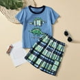 thumbnail image 2 of Godom Toddler Boys Outfit Sets Loose Athletic Short Sleeve Shirt Active Shorts Set 2 Pieces Outfit Toddler to Big Kid Sizes, 2 of 7