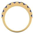 thumbnail image 5 of 1 ctw Wedding Band for Women - 14K Yellow Gold Simulated Tanzanite Stackable Eternity Ring, 5 of 6