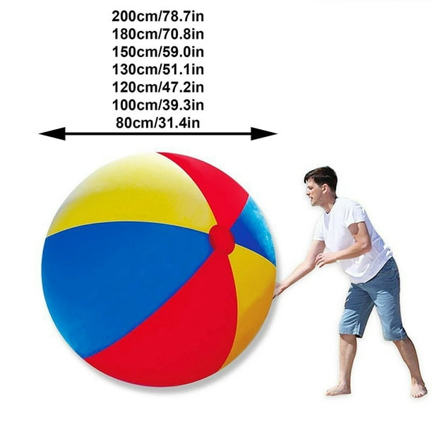 Pelota de playa gigante pelota de color arcoiris para ninos y fiestas pelota de plastico inflable para juegos de piscina y agua 31 4 78 7 pulgadas Walmart en linea