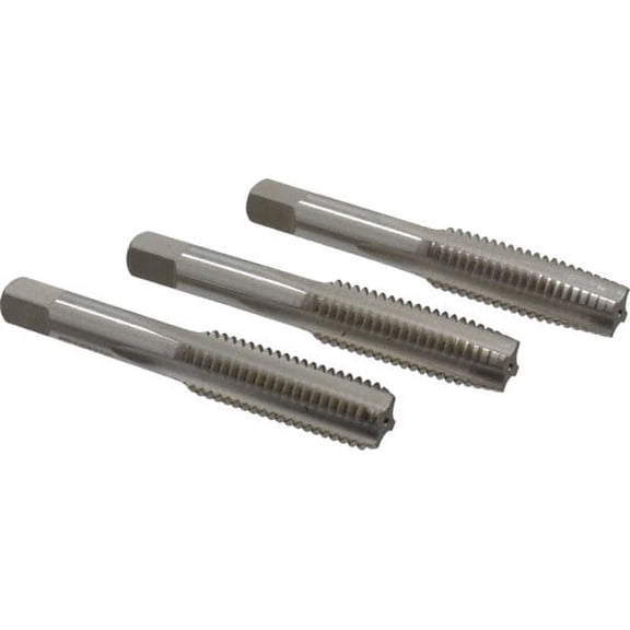 Hertel 9/16-12 UNC, 4 Flute, Bottoming, Plug & Taper, Bright Finish, High Speed Steel Tap Set