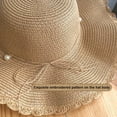 thumbnail image 3 of New Durable Grass Weaving Wear-resistant Foldable Sunshade Women Panama Ladies Beach Cap Outdoor Travel Elegant Holiday Hat Large Wide Brim Sun Hats Summer Natural Straw Hat 03, 3 of 8