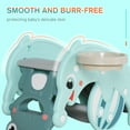 thumbnail image 6 of Qaba 3-in-1 Kids Portable Slide Rocking Horse Toy with Basketball Hoop for Age 1.5-3 Boys and Girls, Mint Green, 6 of 10