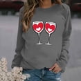 thumbnail image 2 of Inverlee Valentine's Day Sweatshirt Women Cute Love Heart Print Sweatshirts Oversized Pullover Sweater Tops Round Neck Holiday Valentine's Day Gifts, 2 of 6