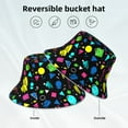 thumbnail image 3 of Vsdgher Geometric 1980s Styled Print Bucket Hat for Men&Women Bucket Hat Reversible Summer Double-Side-Wear Travel Gardening, Beach, Camping, Hiking, Fishing Cap, 3 of 5