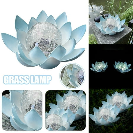 

Solar Garden Lotu-s Light LED Crystal Ball Lawn Lights Waterproof Decorative