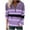 Purple, variant on Enjoytime Women's Long Sleeve Shirts Patchwork Printing Half Zipper Long Sleeve Blouses Dressy Casual Work Plus Size Tops Gray XXL