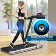 thumbnail image 1 of Patiojoy Tapis Roulant Pliant 2 en 1 Machine de Course Électrique avec Haut-Parleur Bluetooth et Application de Télécommande Argent, 1 of 5