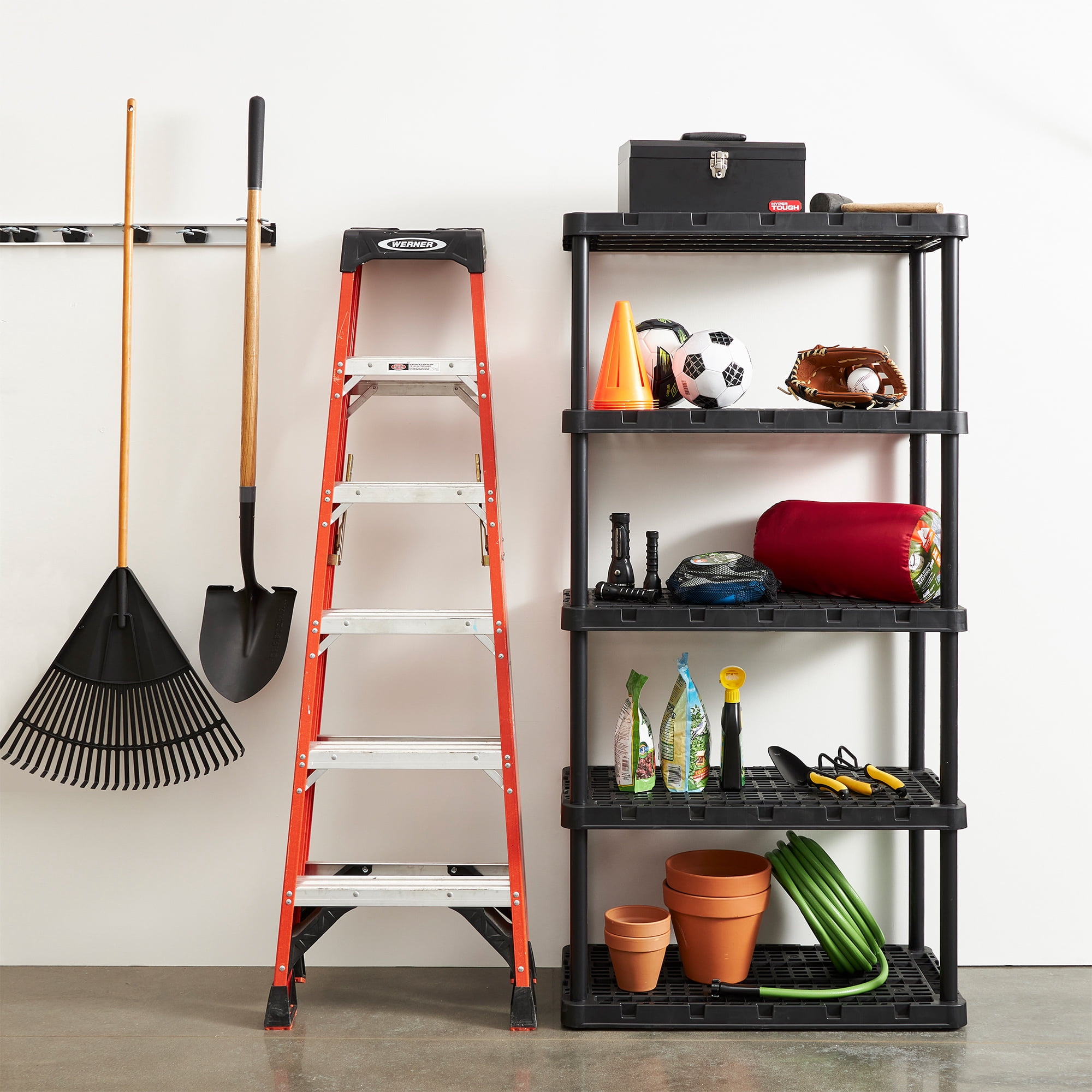 Gracious Living Knect-A-Shelf Heavy-Duty 5-Shelf Plastic Shelving Unit