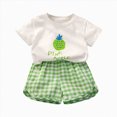 thumbnail image 1 of COMVALUE Ensemble de Pyjama Deux Pièces pour Filles, Pyjama d'Été pour Enfants, Pyjama Ajusté à Manches Courtes Confortable Vert pour Taille 3-4 Ans, 1 of 3
