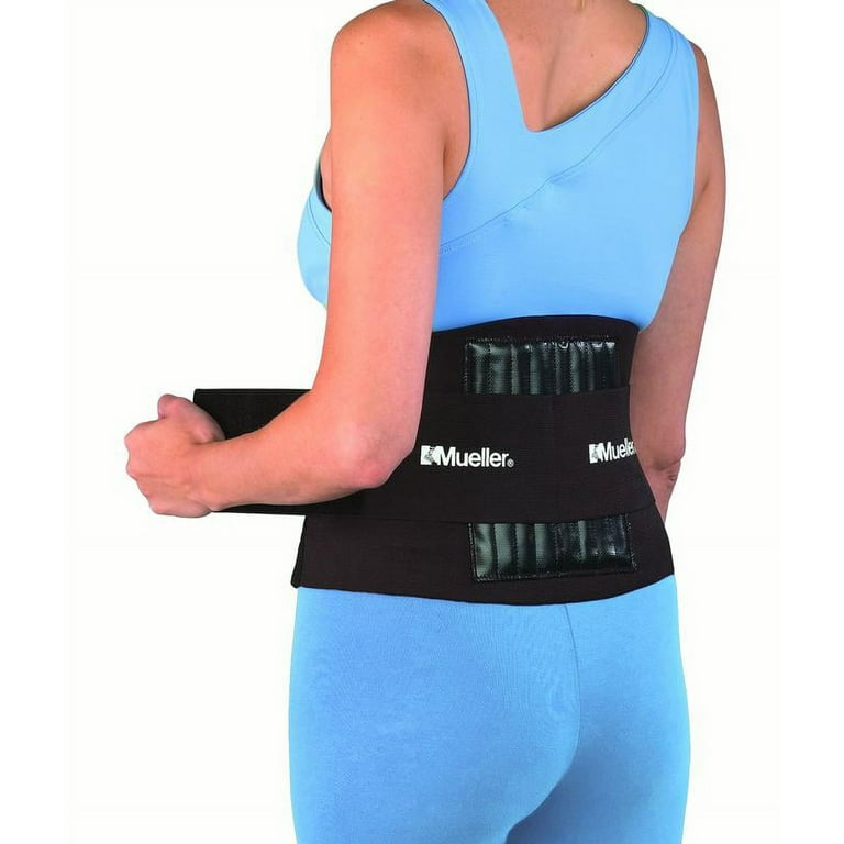 Mueller Adjustable Back Brace, Black, One Size Fits Most 