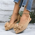 thumbnail image 4 of OWUUcdse Comfort Shoes for Women, Casual Pointed Toe Slip-on Bowknot Spring & Fall Shoes Khaki Size 7, 4 of 6