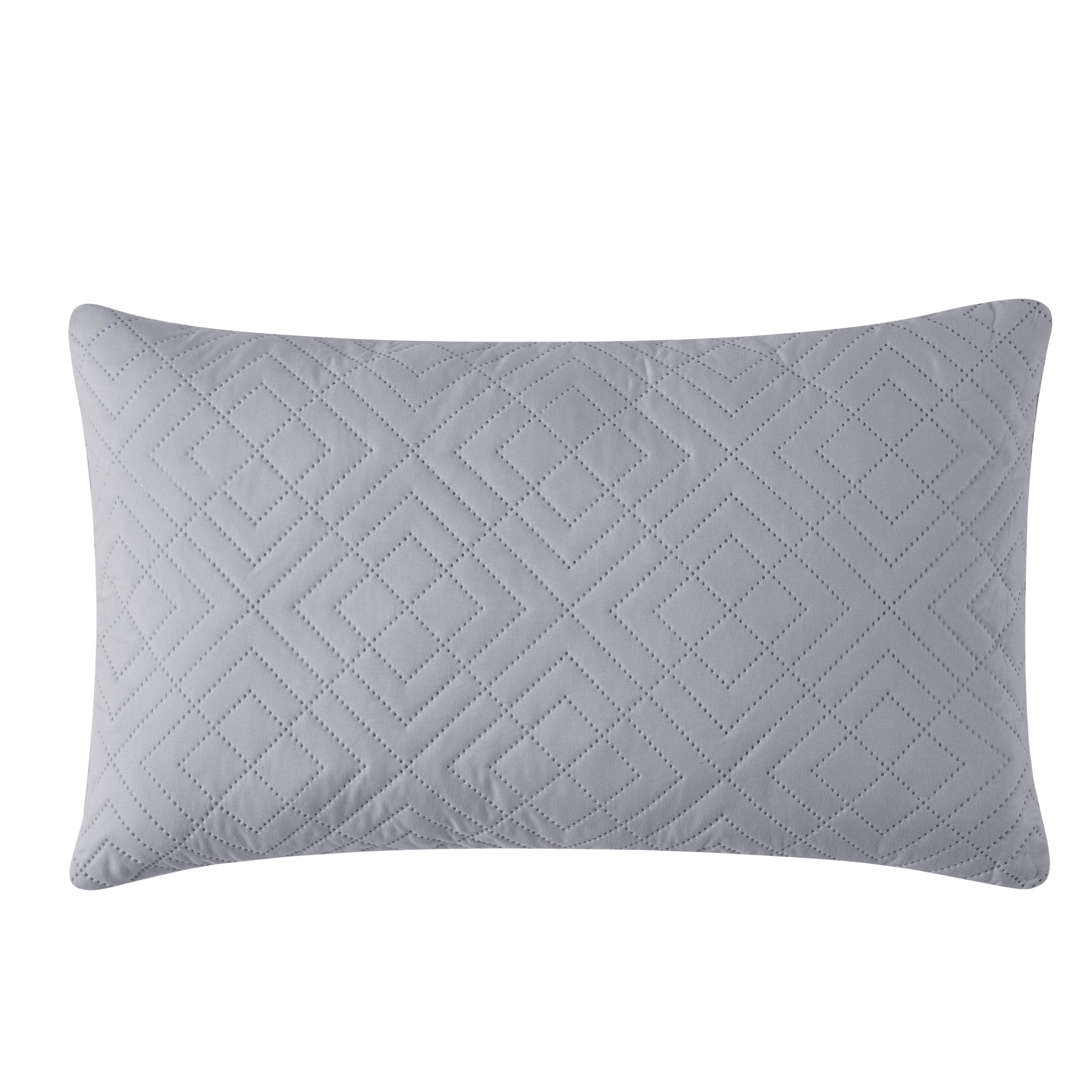 Clara Clark Kids Quilt Set (3pc) Diamond Weave, Grey