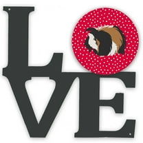Sheba Guinea Pig Love Metal Wall Artwork LOVE Red