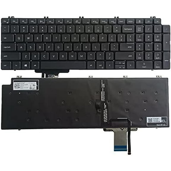 New US Black English Backlit Laptop Keyboard (Without palmrest) for Dell Precision 7750 7550 Light Backlight