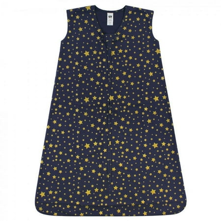 UPC: 0660168522679 | Hudson Baby Infant Cotton Sleeveless Wearable Sleeping Bag  Sack  Blanket  Gold Navy Star  0-6 Months