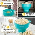thumbnail image 4 of The Original Hotpop Microwave Popcorn Popper, Silicone Popcorn Maker, Collapsible Bowl BPA-Free and Dishwasher Safe - 17 Colors Available (Aqua), 4 of 5