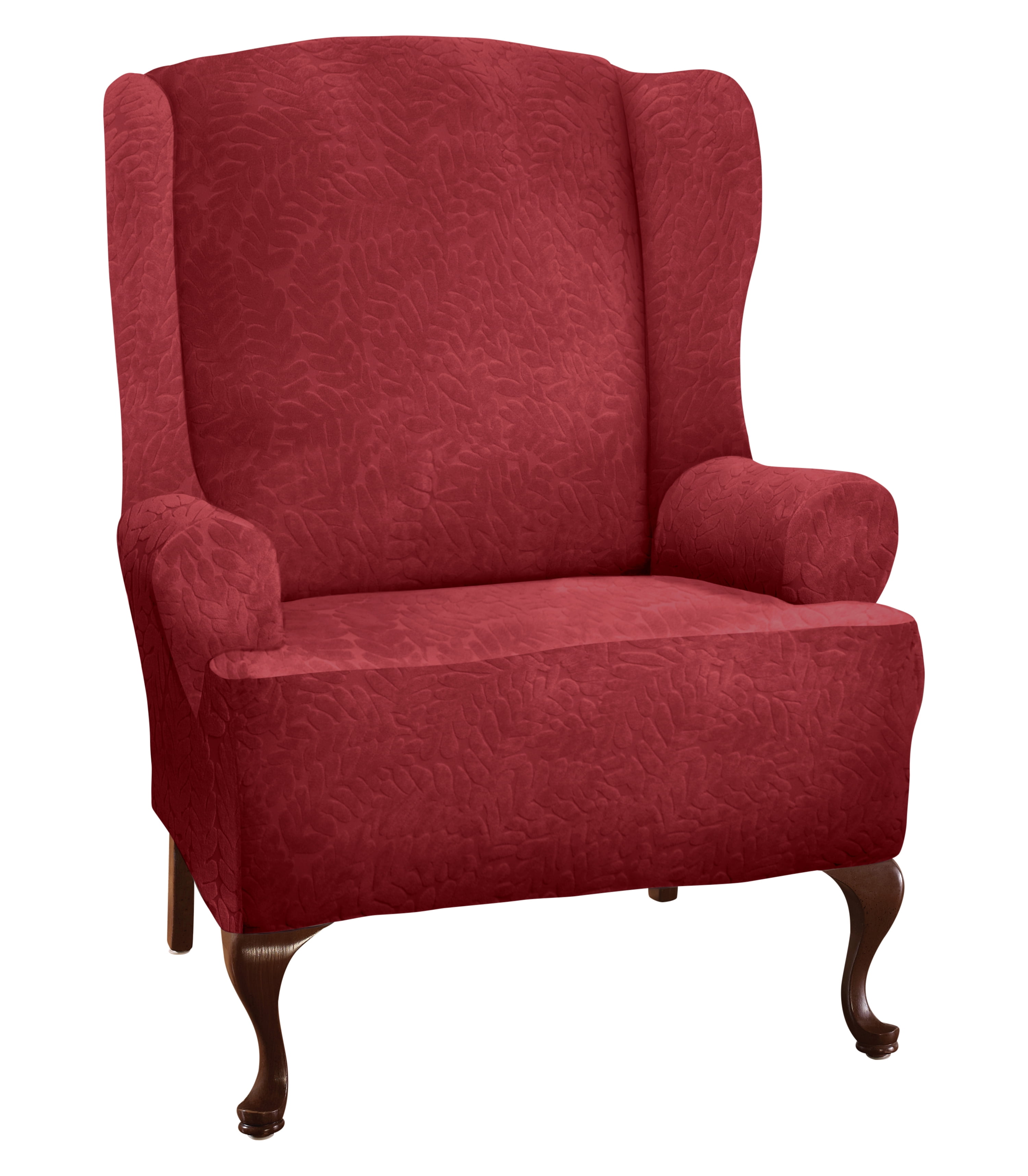 Stretch Sensations 1Piece Stretch Fernwood Wing Chair Slipcover