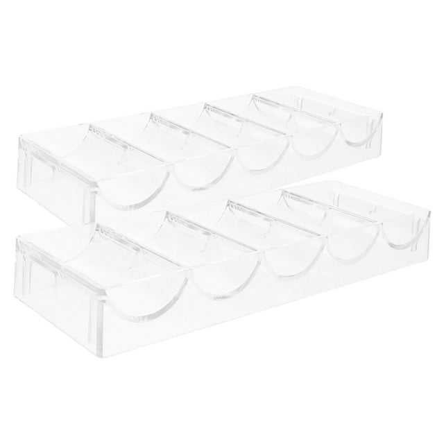 KAKOWELY Plateau de Puces de poker 2 Pcs Organisateur de Puces de poker Transparent Plateau à Multiples Compartiments Support de Rangement de Puces de poker Résistant à l'Usure 7.87"X3.07"X1.14 Pouces